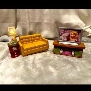 FISHER PRICE Loving Family Dollhouse COUCH SOFA LAMP RADIO Sounds Lights Up